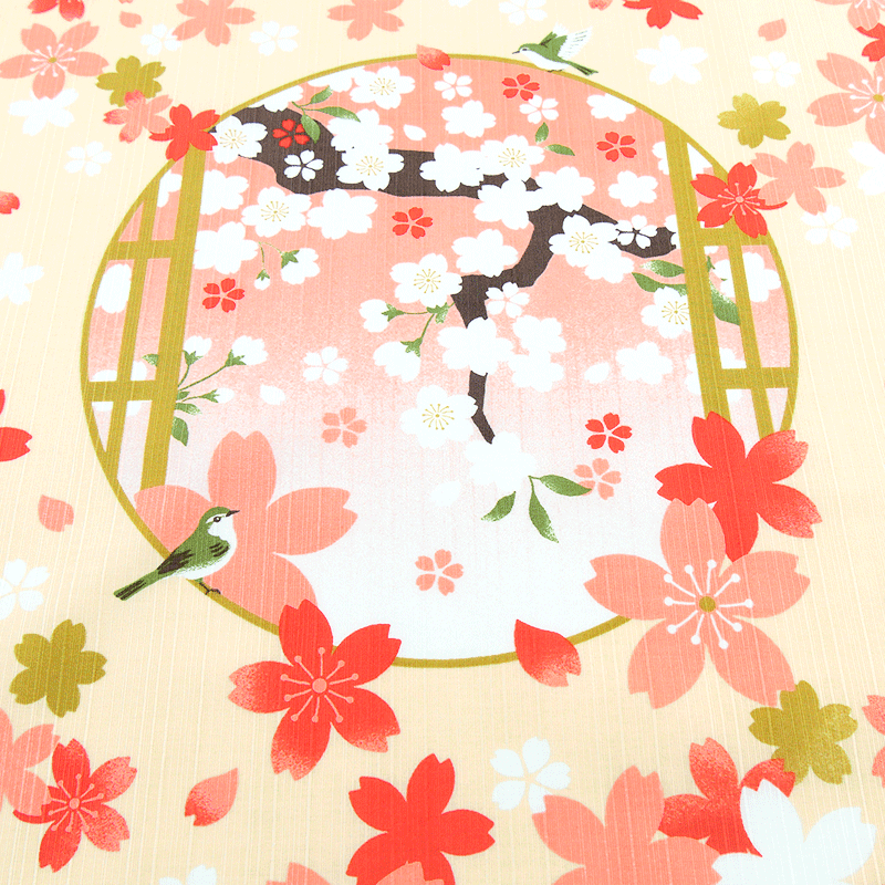 絵小布　舞桜と鶯