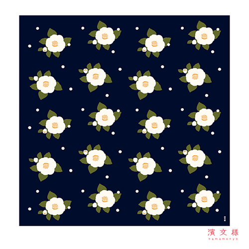 大布　椿と雪玉