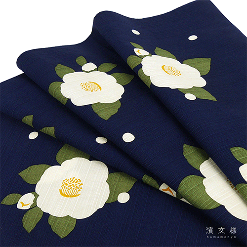 大布　椿と雪玉