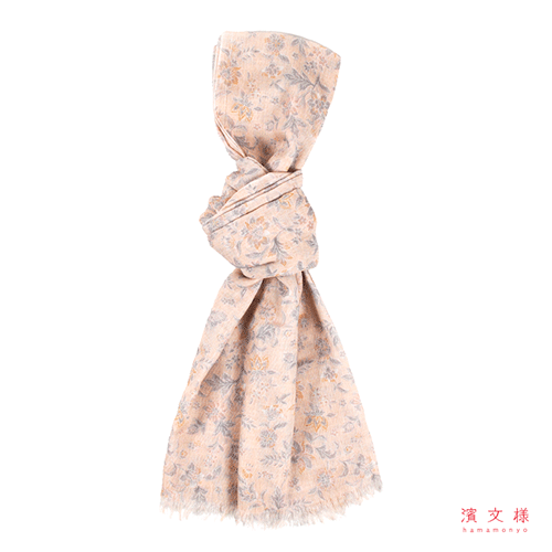 フランス綾ストール　フラワーブルーム　ピンク