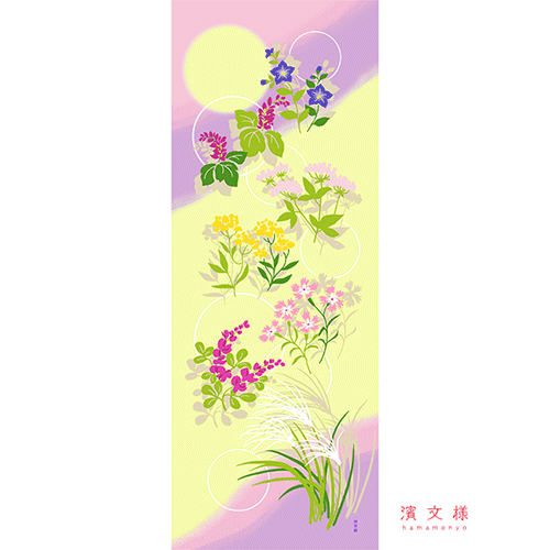 絵てぬぐい　七草の調べ・秋