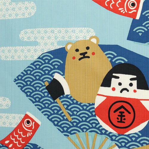 小布　金太郎だるま　ブルー