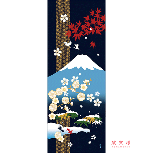 絵てぬぐい　四季富士山