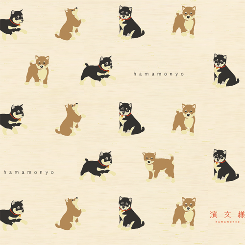 ポケット付ナチュラルワイドトート 豆柴と黒柴｜▽アイテム・用途で