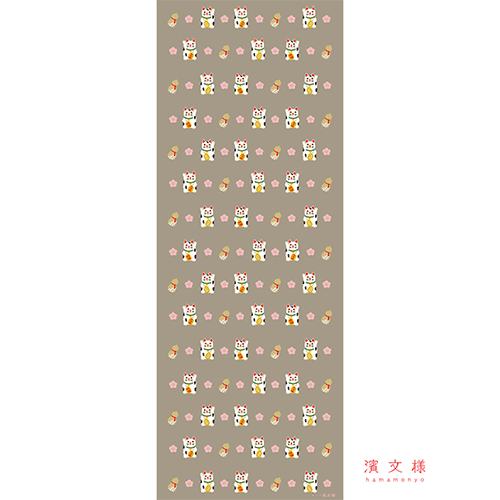 てぬぐい　ほっこり招き猫