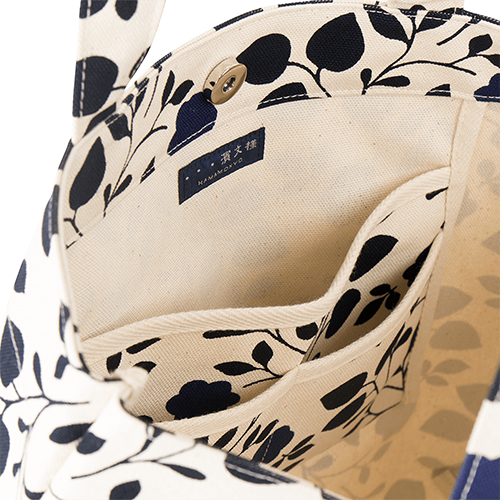 帆布トート大　花リーフ