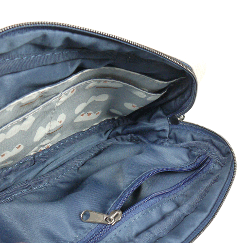 ナチュラルフリーポーチ　おしくら文鳥