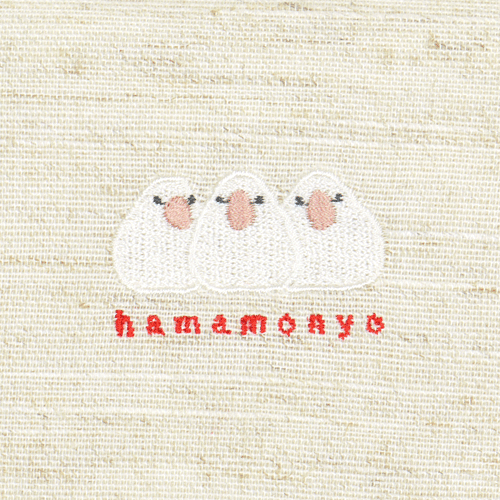 ナチュラルフリーポーチ　おしくら文鳥