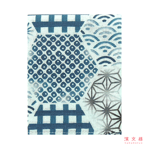 てぬぐいのはんかち　六角にじみ小紋