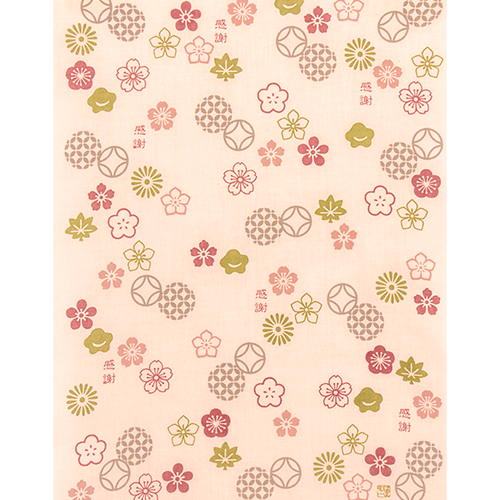 ひとことはんかち　感謝花もよう