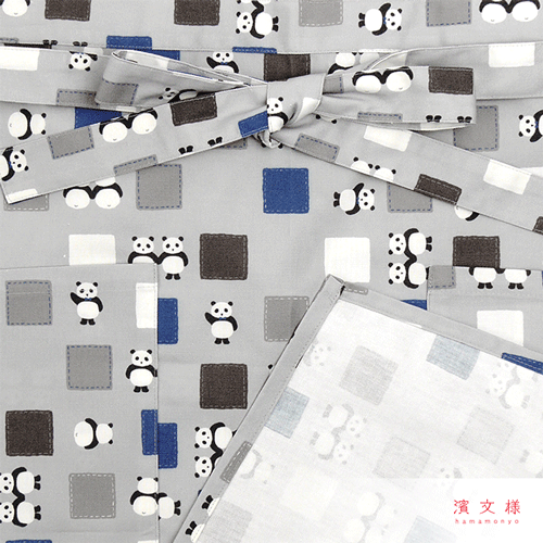 サロンエプロン　パッチワークパンダ