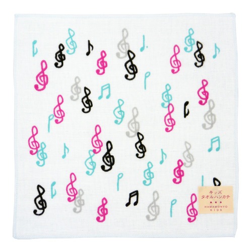 キッズタオルハンカチ　ト音記号