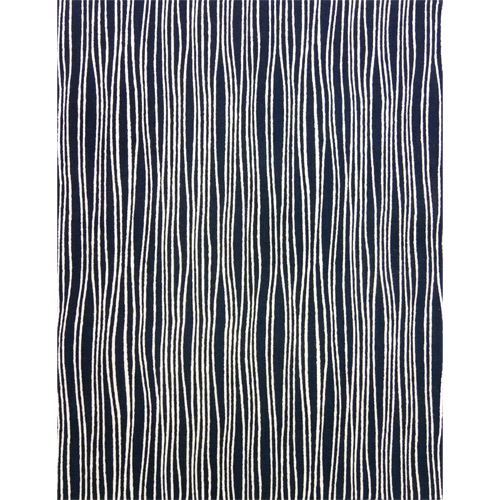 てぬぐいのはんかち　ゆらり縞　紺