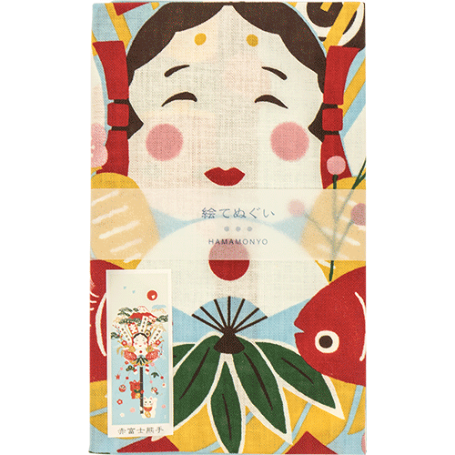 絵てぬぐい　赤富士熊手