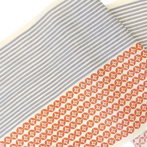 てぬぐい　花と縞