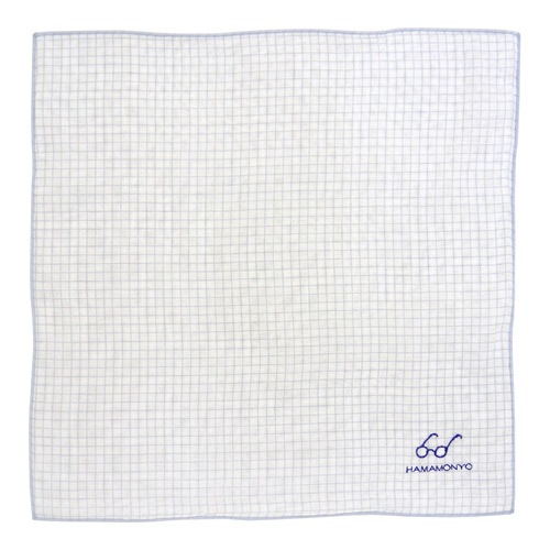 リバーシブルガーゼハンカチ　チェックとメガネ