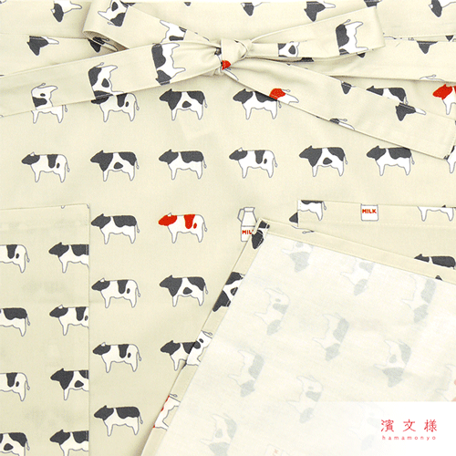 サロンエプロン　カウカウミルク