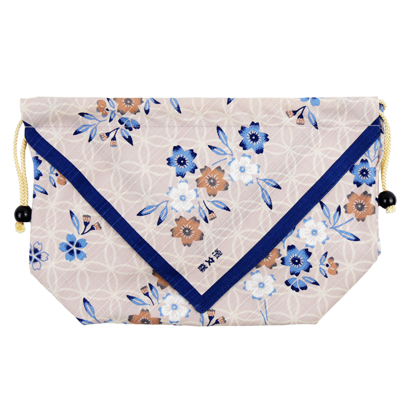 お弁当巾着　七宝に桜しずか