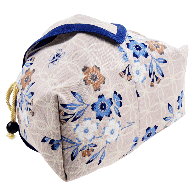 お弁当巾着　七宝に桜しずか