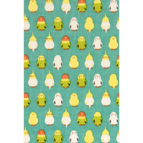 110-120サイズ　キッズ甚平　インコ並べ