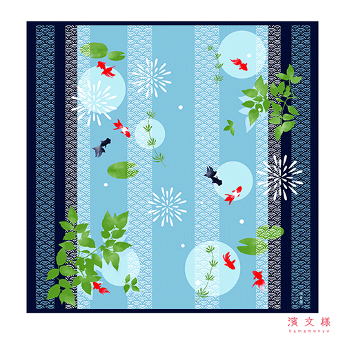 絵小布　青海波金魚