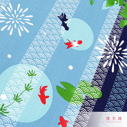 絵小布　青海波金魚