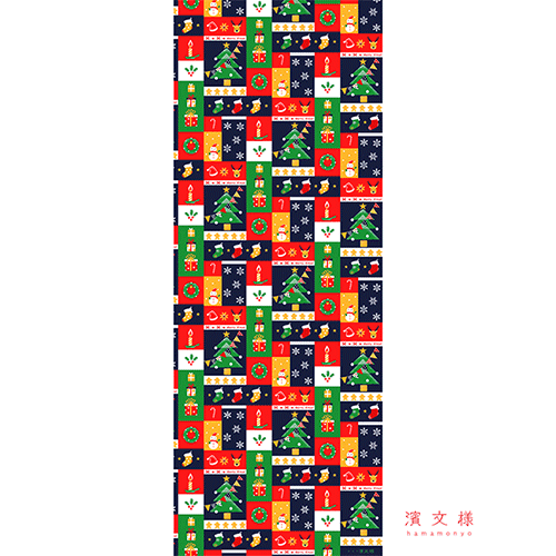 てぬぐい　クリスマスパッチワーク