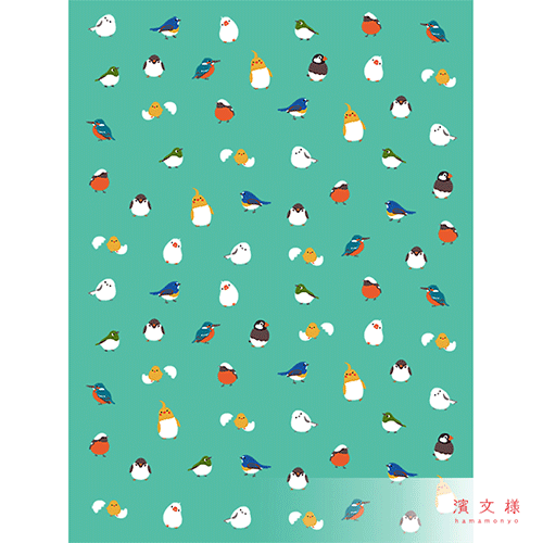 てぬぐいのはんかち　小鳥さん