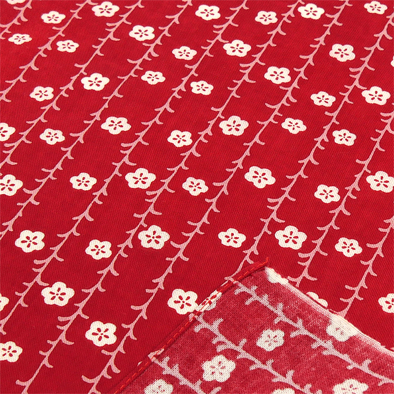 てぬぐいのはんかち　枝垂れ梅もよう