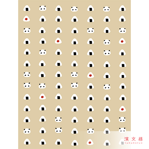 てぬぐいのはんかち　おにぎりパンダ