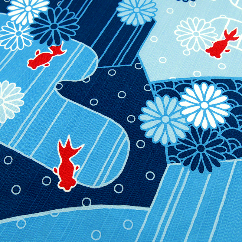絵小布　菊花金魚