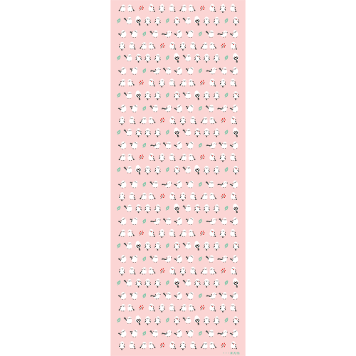 てぬぐい　ちゃんこいシマエナガ　ピンク