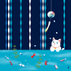 絵小布　猫と金魚の夏