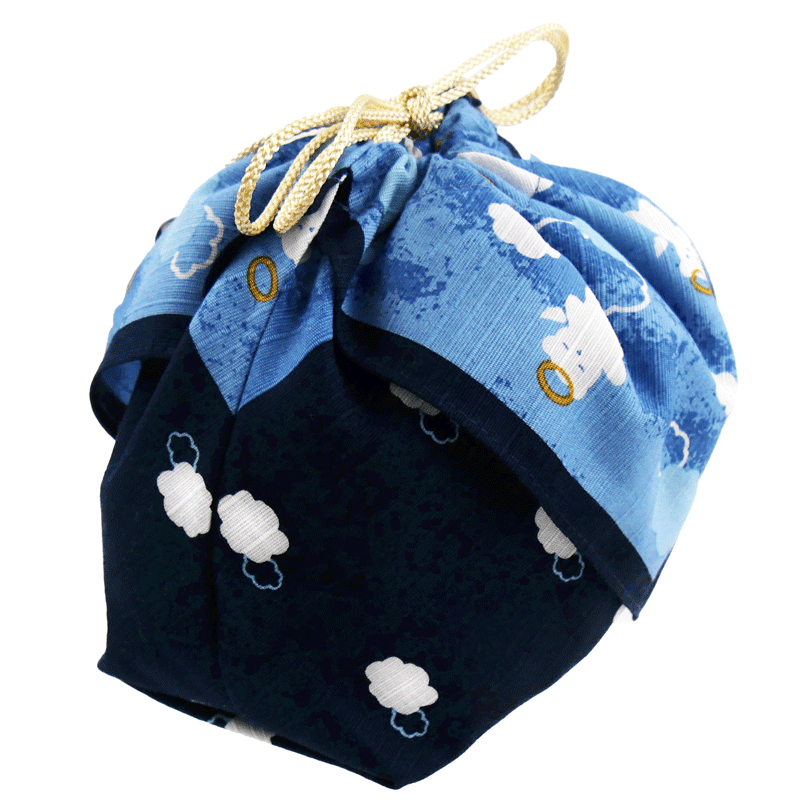 お弁当巾着　くま雲天使