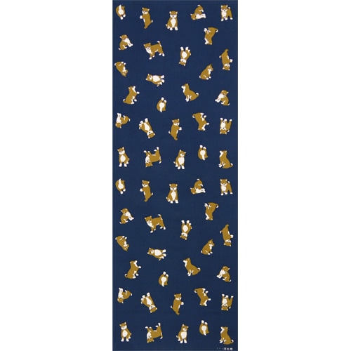 てぬぐい　豆柴大好き　紺