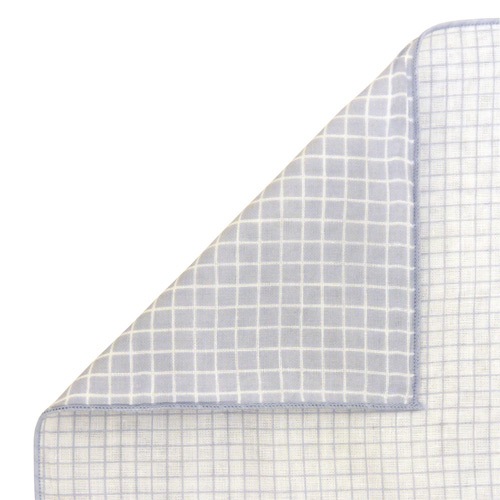 リバーシブルガーゼハンカチ　チェックとメガネ