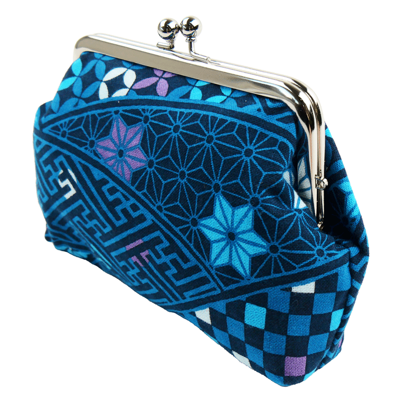 4寸がま口　小紋あそび