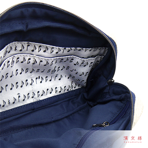 ナチュラルフリーポーチ　音符