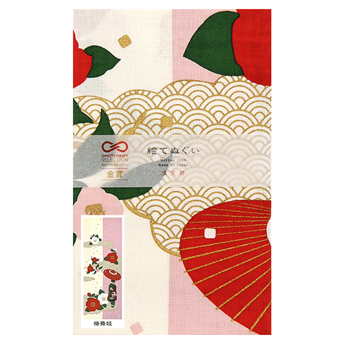 絵てぬぐい　椿舞妓