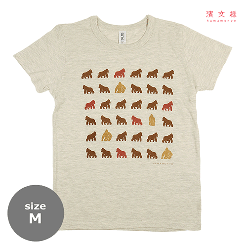 TシャツM　ドヤゴリラ　ベージュ