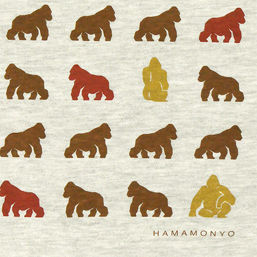 TシャツM　ドヤゴリラ　ベージュ