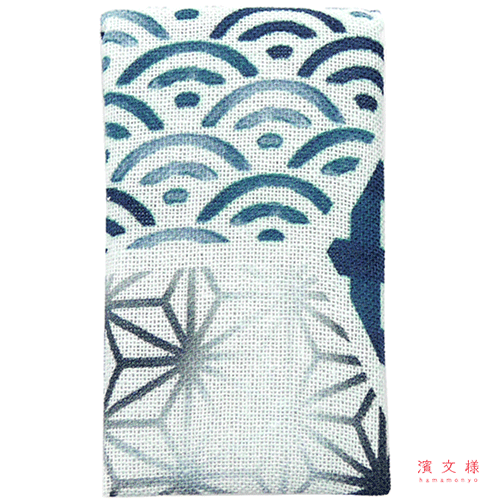 エチケットミラー　六角にじみ小紋