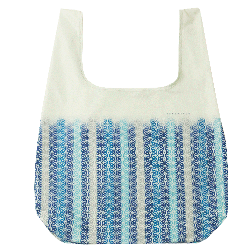 コンパクトエコバッグ　麻の葉縞