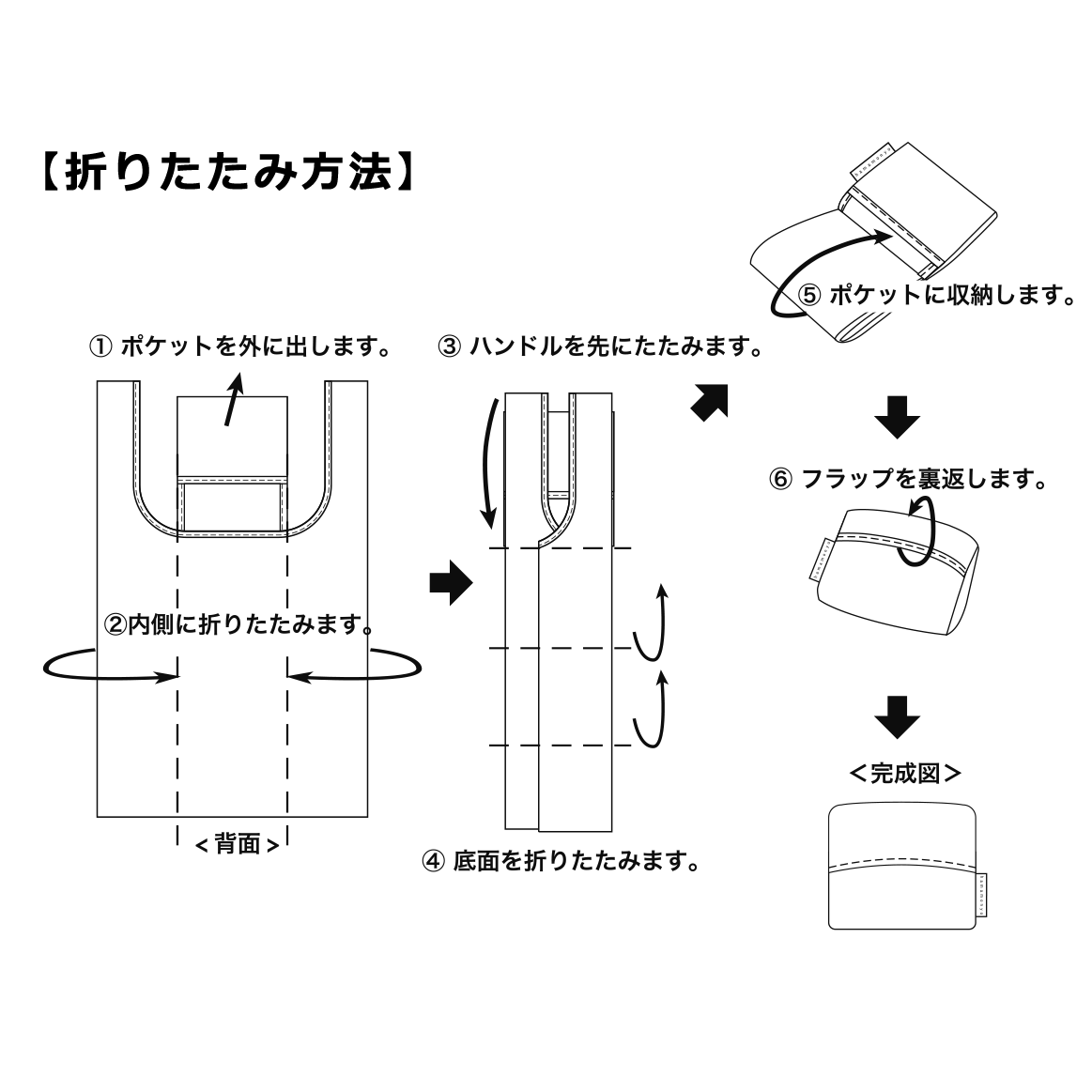 コンパクトエコバッグ　麻の葉縞