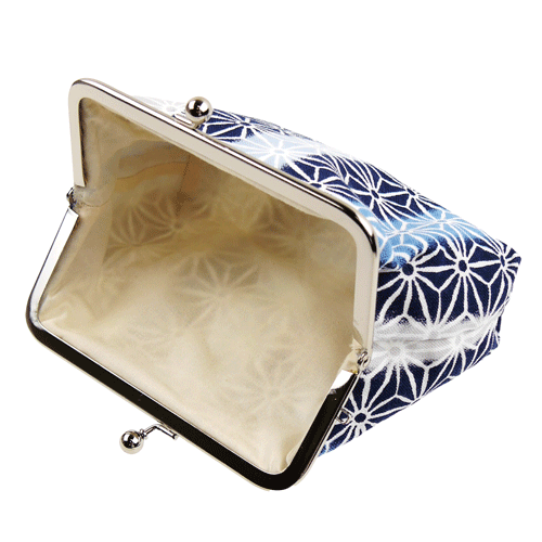 4寸がま口　麻の葉縞