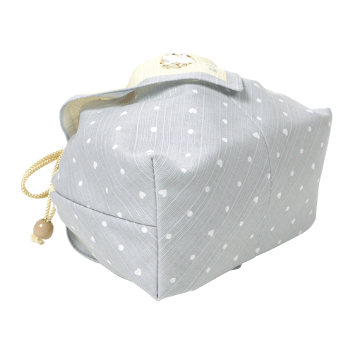 お弁当巾着　和みハリネズミ　グレー