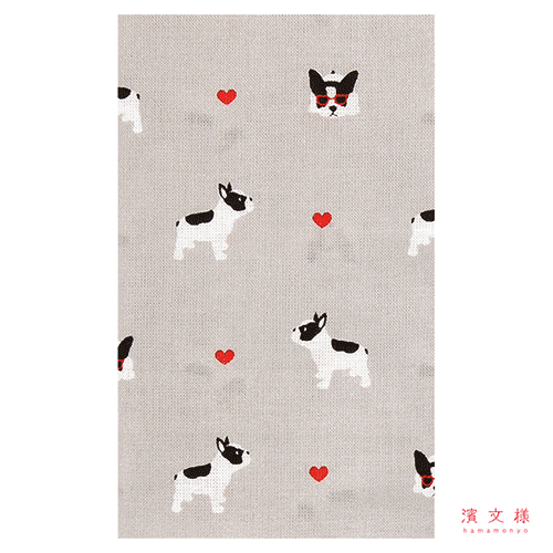 てぬぐい　フレンチブルハート