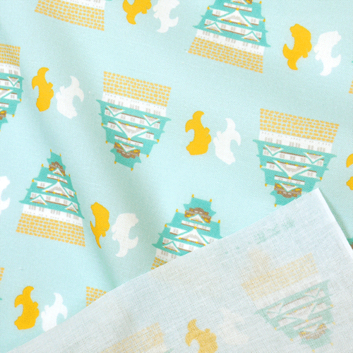 てぬぐい　大阪城と鯱