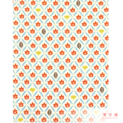 てぬぐいのはんかち　秋の葉小紋