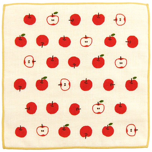 キッズタオルハンカチ　りんごりんご